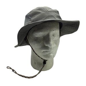 Swiss Tech Gray Outdoor Boonie Hat With Adjustable Chin Cord & Mesh Panels Vents